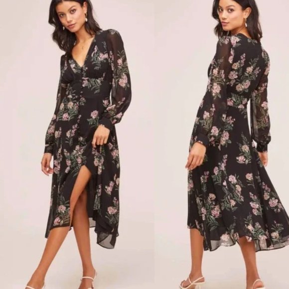 ASTR the label Button Bodice Floral Midi Dress S - Picture 1 of 5